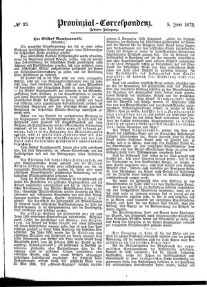 Provinzial-Correspondenz vom 05.06.1872