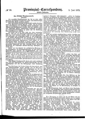 Provinzial-Correspondenz on Jun 5, 1872