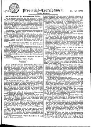 Provinzial-Correspondenz on Jul 31, 1872