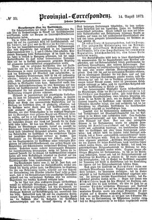 Provinzial-Correspondenz on Aug 14, 1872