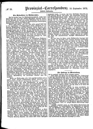 Provinzial-Correspondenz on Sep 18, 1872