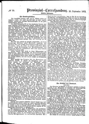 Provinzial-Correspondenz vom 25.09.1872