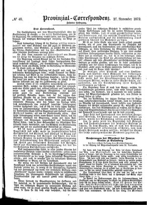 Provinzial-Correspondenz on Nov 27, 1872