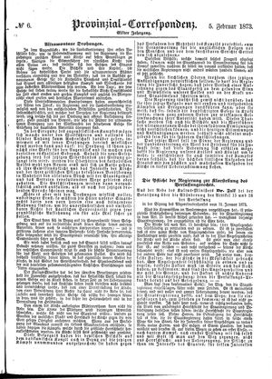 Provinzial-Correspondenz vom 05.02.1873