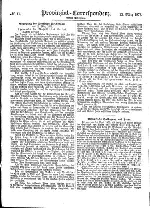 Provinzial-Correspondenz vom 12.03.1873