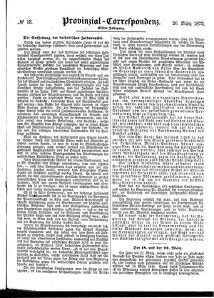 Provinzial-Correspondenz vom 26.03.1873