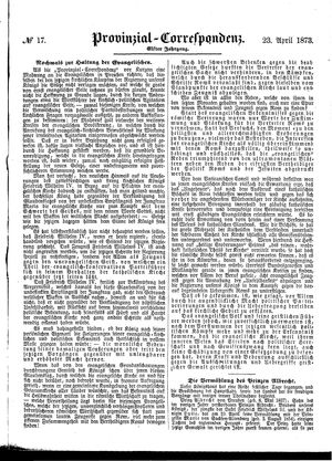Provinzial-Correspondenz vom 23.04.1873