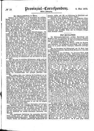 Provinzial-Correspondenz vom 08.05.1873