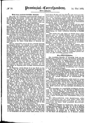 Provinzial-Correspondenz on May 14, 1873