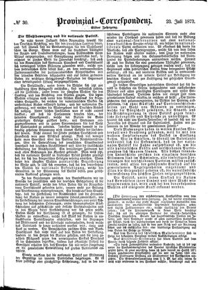 Provinzial-Correspondenz vom 23.07.1873