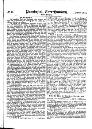 Provinzial-Correspondenz vom 01.10.1873