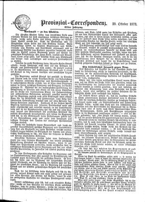 Provinzial-Correspondenz vom 29.10.1873