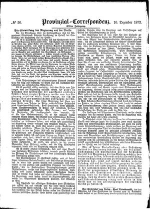 Provinzial-Correspondenz vom 10.12.1873