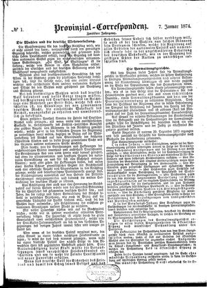 Provinzial-Correspondenz vom 07.01.1874
