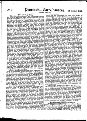 Provinzial-Correspondenz vom 14.01.1874