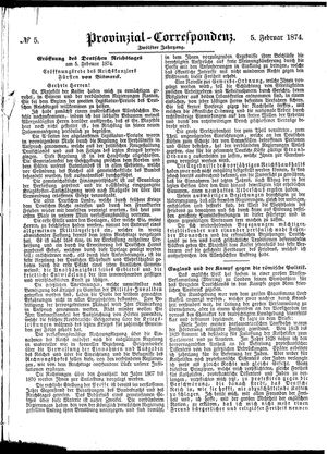 Provinzial-Correspondenz vom 05.02.1874