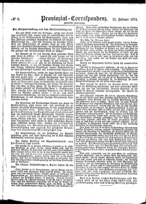 Provinzial-Correspondenz vom 11.02.1874
