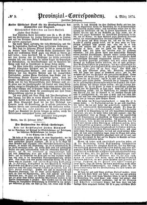 Provinzial-Correspondenz vom 04.03.1874