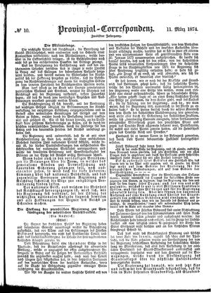 Provinzial-Correspondenz vom 11.03.1874