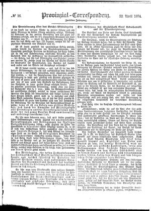 Provinzial-Correspondenz vom 22.04.1874