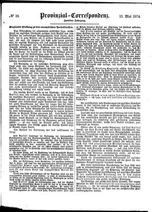 Provinzial-Correspondenz on May 13, 1874