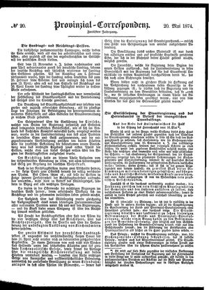 Provinzial-Correspondenz vom 20.05.1874