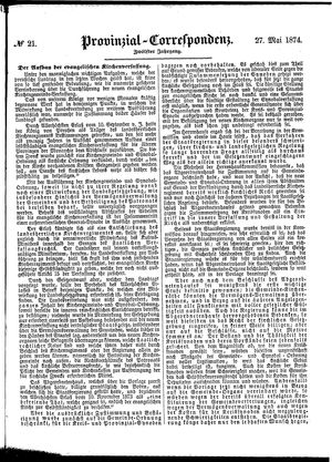 Provinzial-Correspondenz vom 27.05.1874