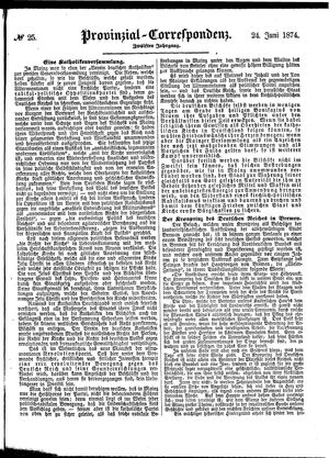 Provinzial-Correspondenz vom 24.06.1874