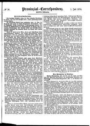 Provinzial-Correspondenz vom 01.07.1874