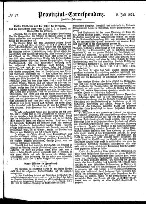 Provinzial-Correspondenz vom 08.07.1874