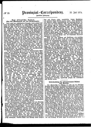 Provinzial-Correspondenz vom 22.07.1874