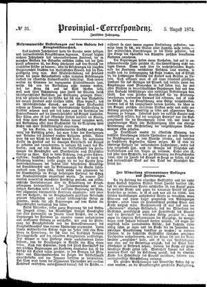 Provinzial-Correspondenz vom 05.08.1874