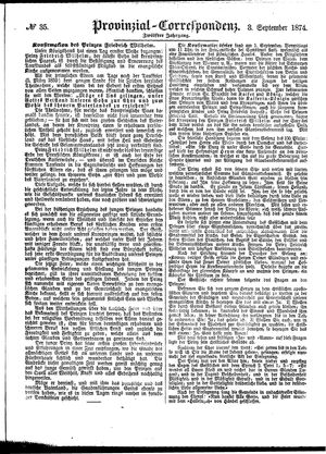 Provinzial-Correspondenz vom 03.09.1874