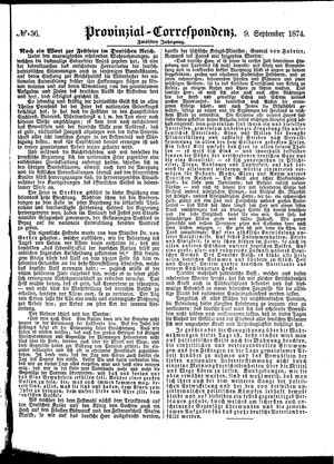 Provinzial-Correspondenz vom 09.09.1874