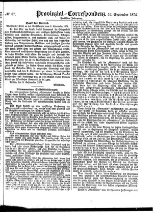 Provinzial-Correspondenz vom 16.09.1874