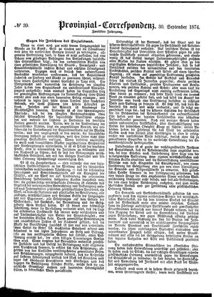Provinzial-Correspondenz vom 30.09.1874