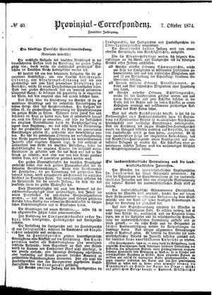 Provinzial-Correspondenz vom 07.10.1874