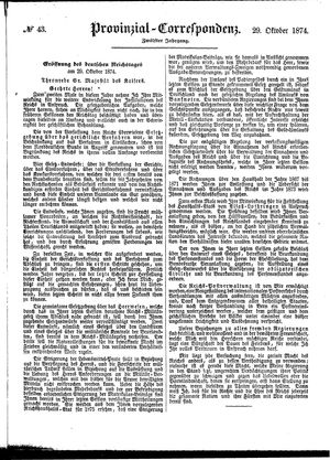 Provinzial-Correspondenz vom 29.10.1874