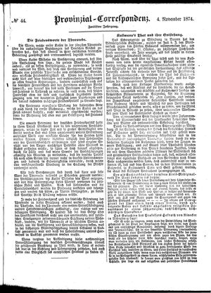 Provinzial-Correspondenz vom 04.11.1874