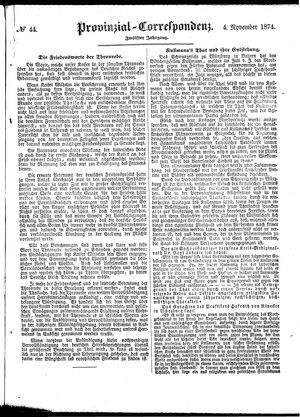 Provinzial-Correspondenz on Nov 4, 1874