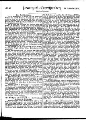 Provinzial-Correspondenz vom 25.11.1874