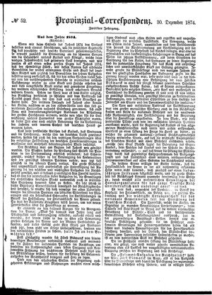 Provinzial-Correspondenz vom 30.12.1874