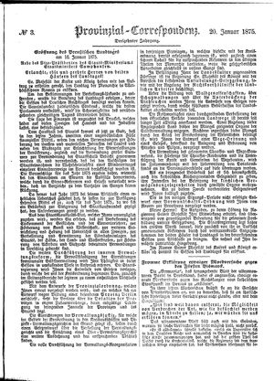 Provinzial-Correspondenz vom 20.01.1875