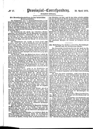 Provinzial-Correspondenz vom 28.04.1875