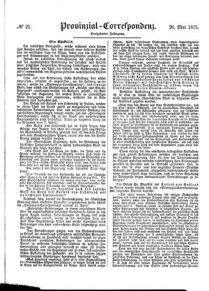 Provinzial-Correspondenz vom 26.05.1875