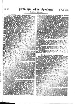 Provinzial-Correspondenz vom 07.07.1875