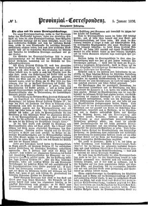 Provinzial-Correspondenz vom 05.01.1876