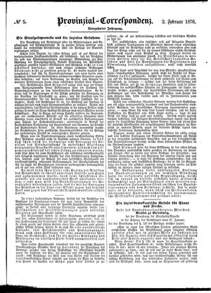 Provinzial-Correspondenz vom 02.02.1876