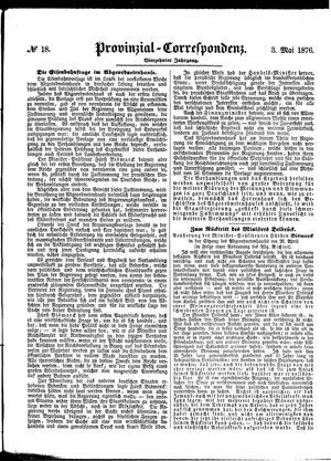Provinzial-Correspondenz vom 03.05.1876