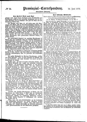 Provinzial-Correspondenz vom 14.06.1876